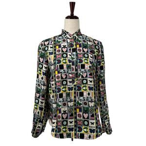 La Double J Silk Camicia Portofino Shirt Long Sleeve S Made in Italy Francobollo